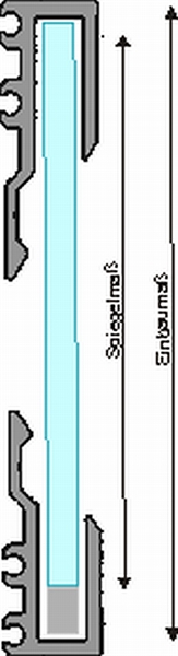 Spiegelschiene silberfarbig eloxiert EV 1