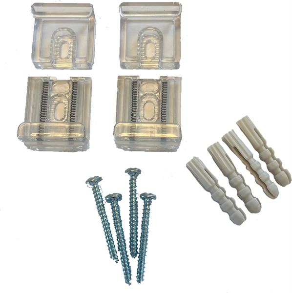 Spiegelklammern transparent