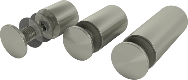 Edelstahlhalter, Flachkopf 10 x 15 mm, Glasdicke 3