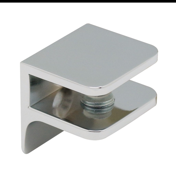 Glass shelf support, square, 30 x 27 mm, with cros
