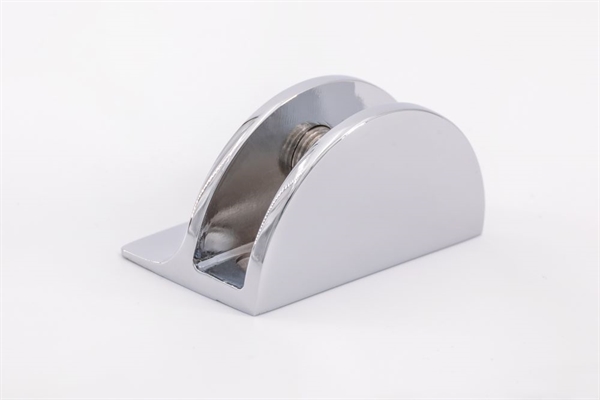 Glasplattentrger, halbrund mit Steg,50x30x27mm