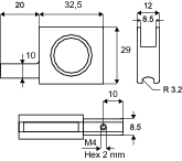 Laufschuhgriff aluminiumfarbig, ausgeklinkt