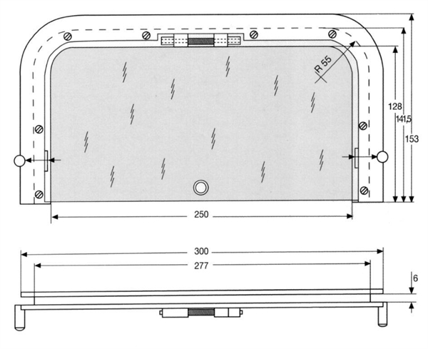 Durchreiche Kunststoff grau