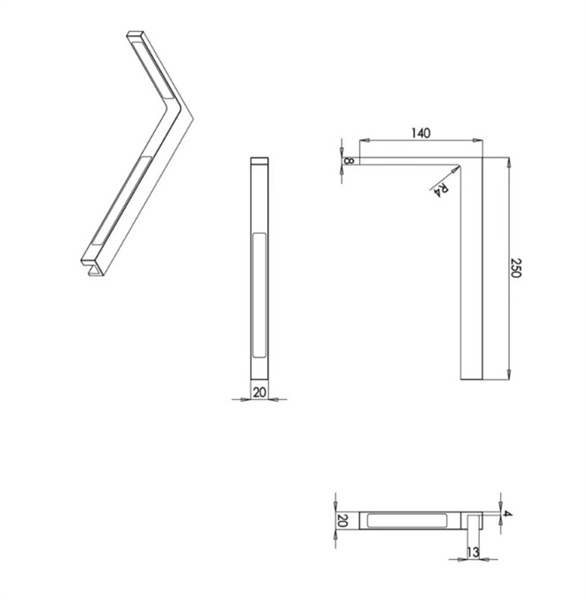 Stabilisierungswinkel verchromt rechts