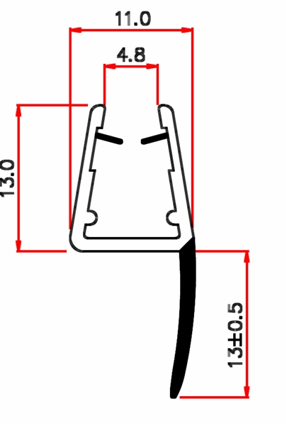 Mitteldichtprofil fr 6-8 mm
