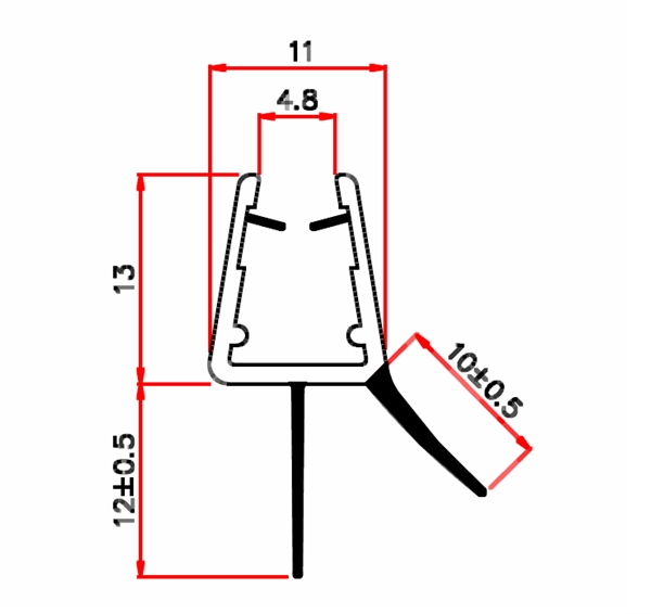 Wasserabweisprofil fr 6-8 mm