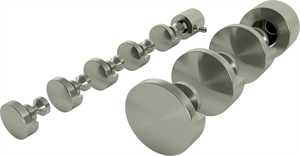 Edelstahlhalter, Flachkopf 16 x 16 mm