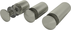 Edelstahlhalter, Flachkopf 10 x 15 mm, Glasdicke 3