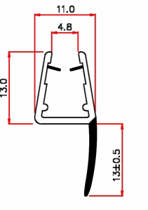 Mitteldichtprofil fr 6-8 mm