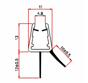 Wasserabweisprofil fr 6-8 mm